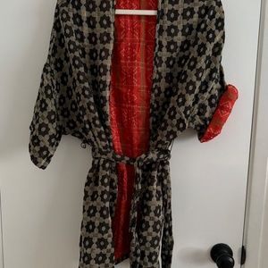 EUC Reversible Ace & Jig Cardi with belt in Venus/Tropic textiles